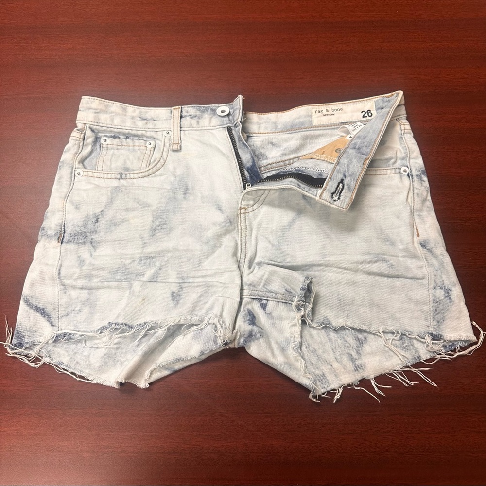 Rag & Bone Denim‎ Shorts Dre Low Rise Womens Size 26 Cut offs tie dye